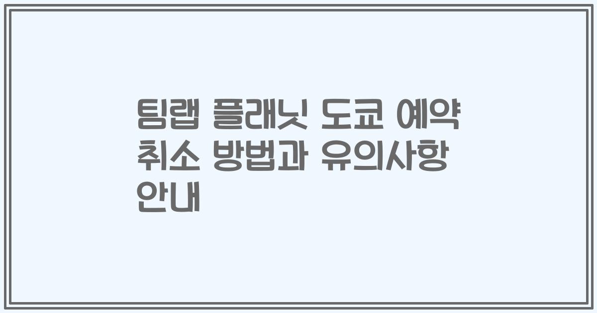 팀랩 플래닛 도쿄 예약 취소 방법과 유의사항 안내