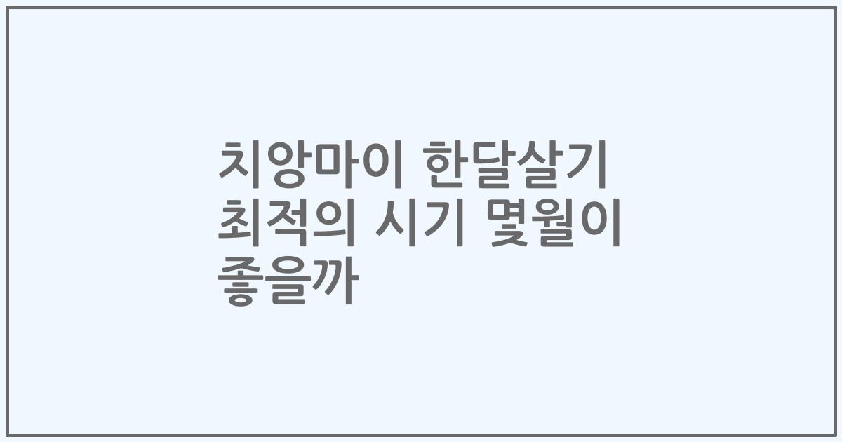 치앙마이 한달살기 최적의 시기 몇월이 좋을까