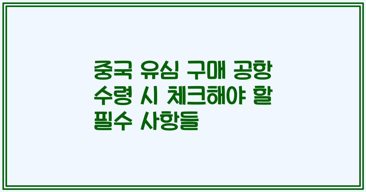 중국 유심 구매 공항 수령 시 체크해야 할 필수 사항들